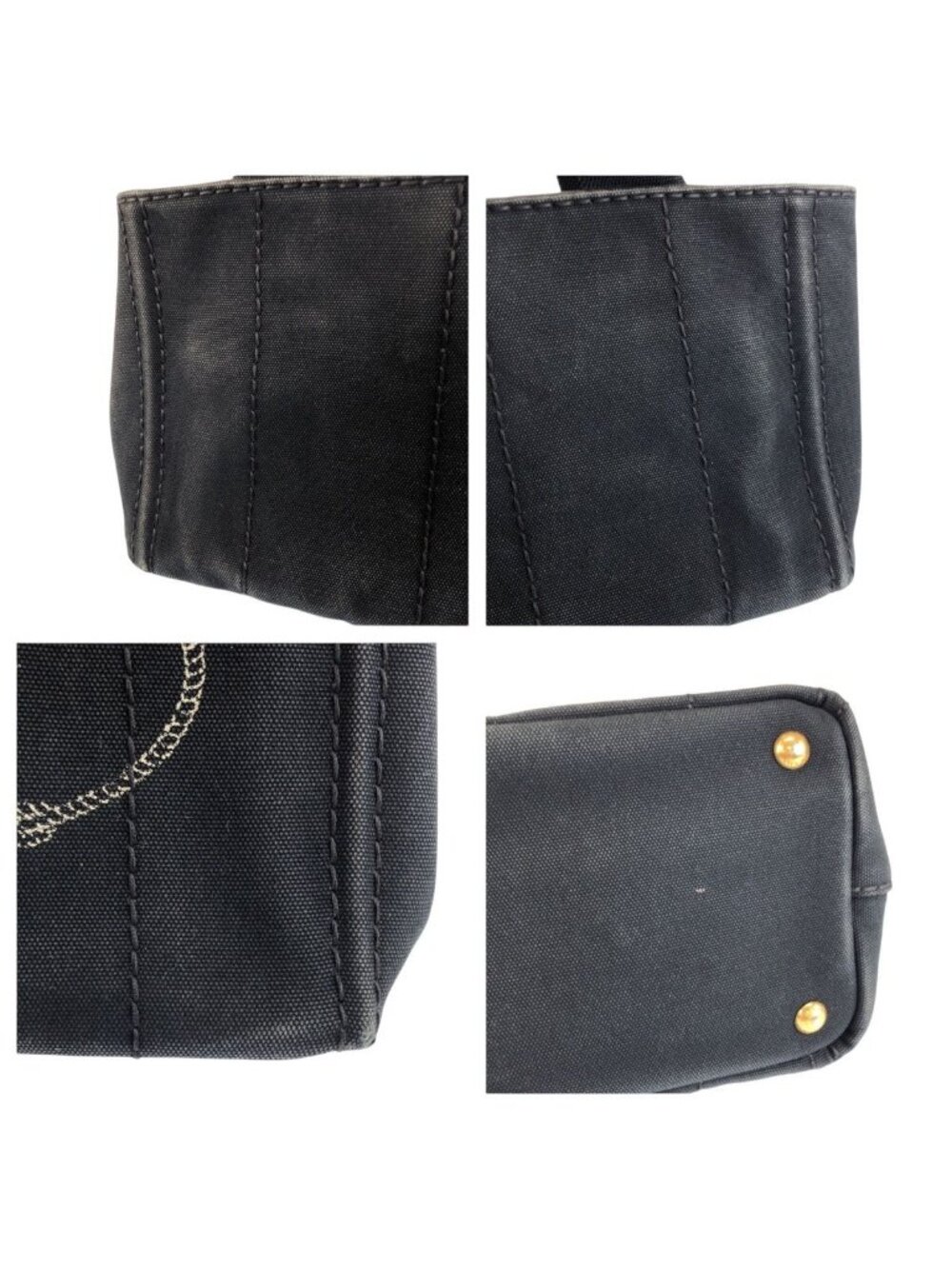 Prada Canapa Black Canvas Tote - Picture 6 of 9